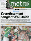 La Une du lundi 22 septembre 2008 dans Métro