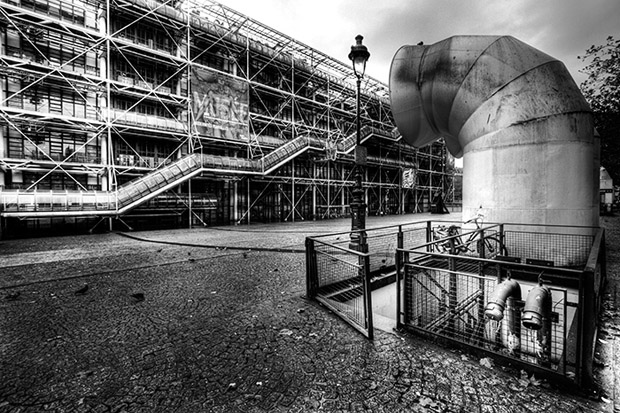 Vue de Beaubourg au grand angle