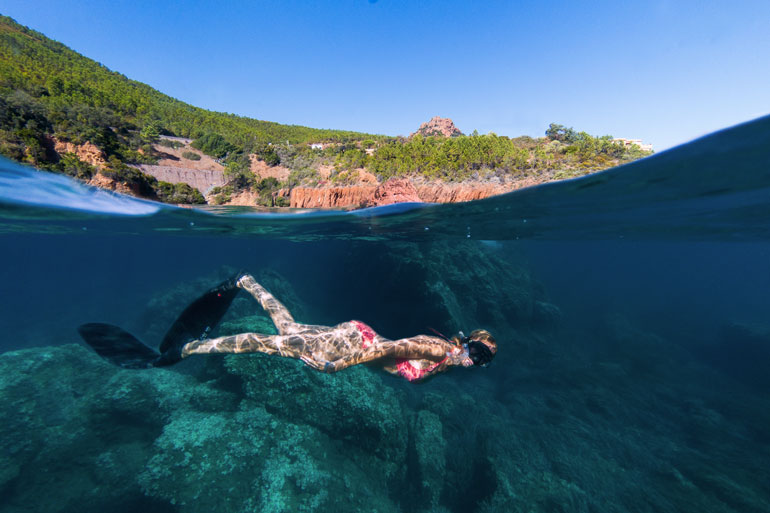 Photo mi-air mi-eau avec le dôme Gopro